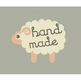 Etiquettes déco "Hand made" Mouton - Lot de 10
