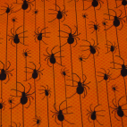 Coton imprimé Araignées sur Orange Robert Kaufman (par 10cm)