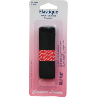 Knitted Elastic 25mm Black (1m)