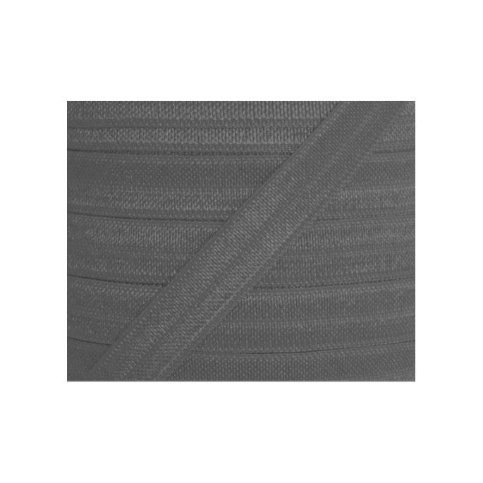 Shinny Fold Over Elastic 15mm Grey (25m bobin)