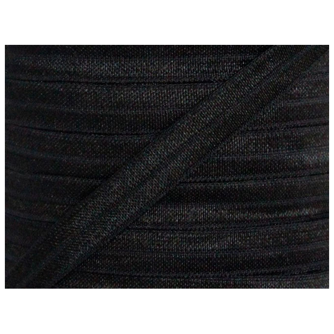 Shinny Fold Over Elastic 15mm Black (by meter)