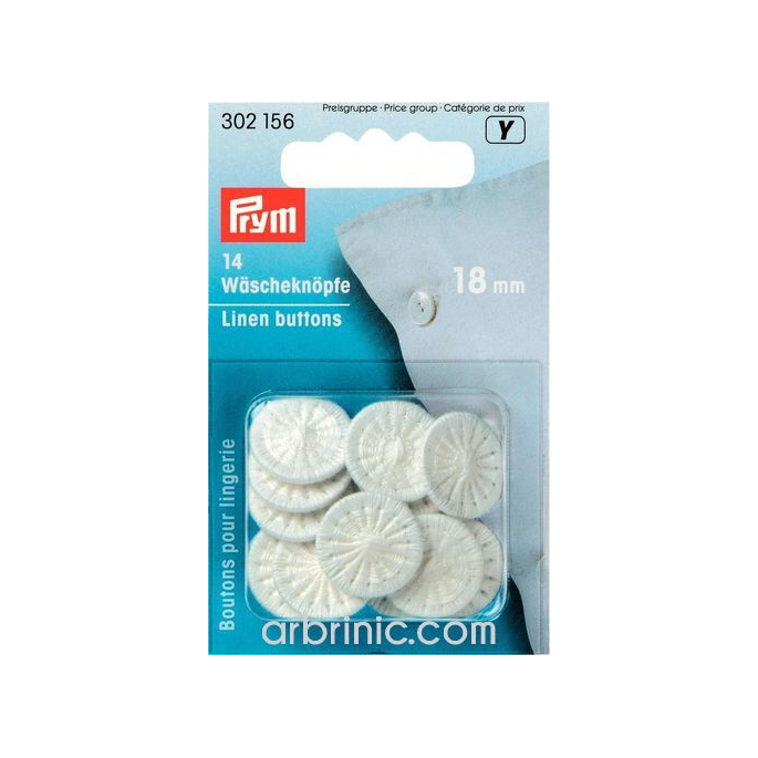 Linen Buttons twist 18mm - cotton covered (x14)
