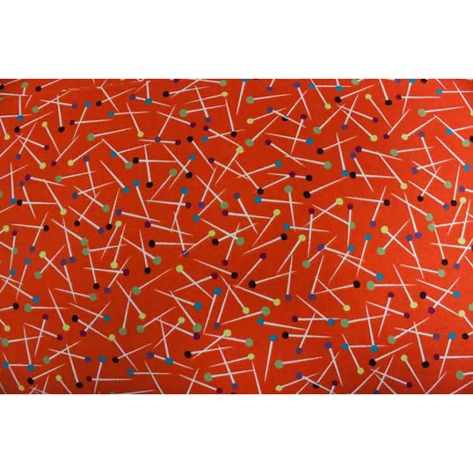 Cotton Print Pin Scatter Orange Michael Miller per 10cm