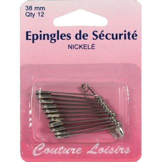 Epingles à Nourrice Nickel 38mm (x12)