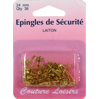 Safety Pins brass 24mm (x36)