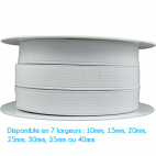 Ribbed Elastic White 30mm (by meter)