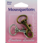 Mousquetons Bronze et Métal 20mm (x2)