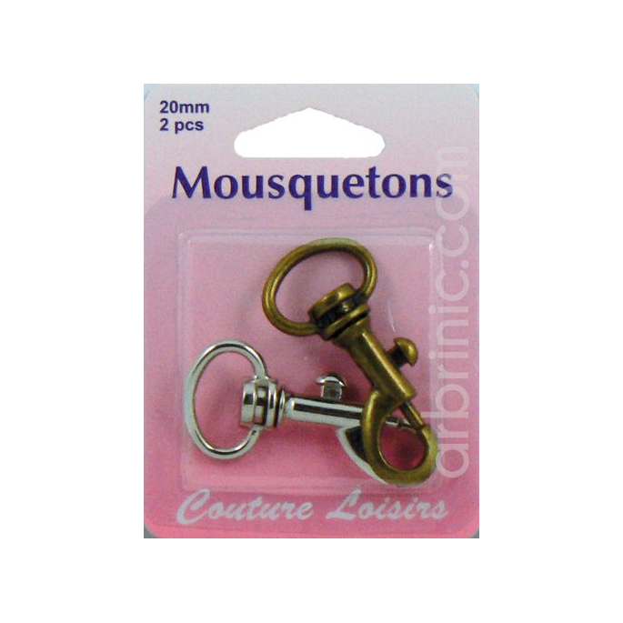 Mousquetons Bronze et Métal 20mm (x2)