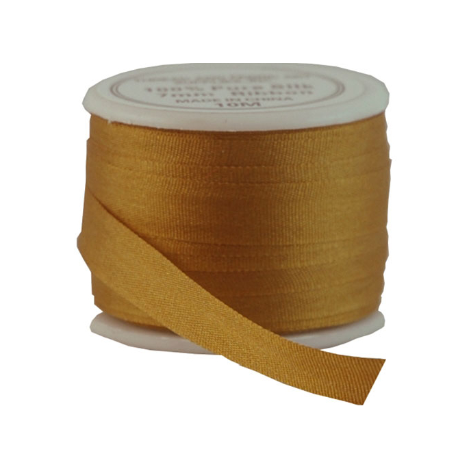 Silk Ribbon 7mm Golden Tan (10m spool)