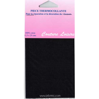 Pièce thermocollante - Percale coton Noir