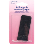 Rallonge Soutien-gorge 28mm 2 crochets - Noir