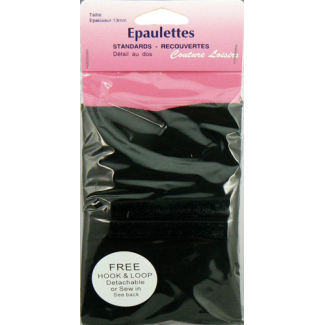 Epaulettes blanches (recouvertes) - Noir (1 paire)