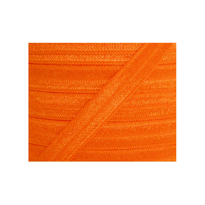 Shinny Fold Over Elastic 15mm Orange (25m bobin)
