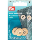 Magnetic sew-on Buttons 19mm Gold (x3)
