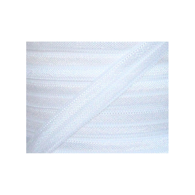 Shinny Fold Over Elastic 15mm White (25m bobin)