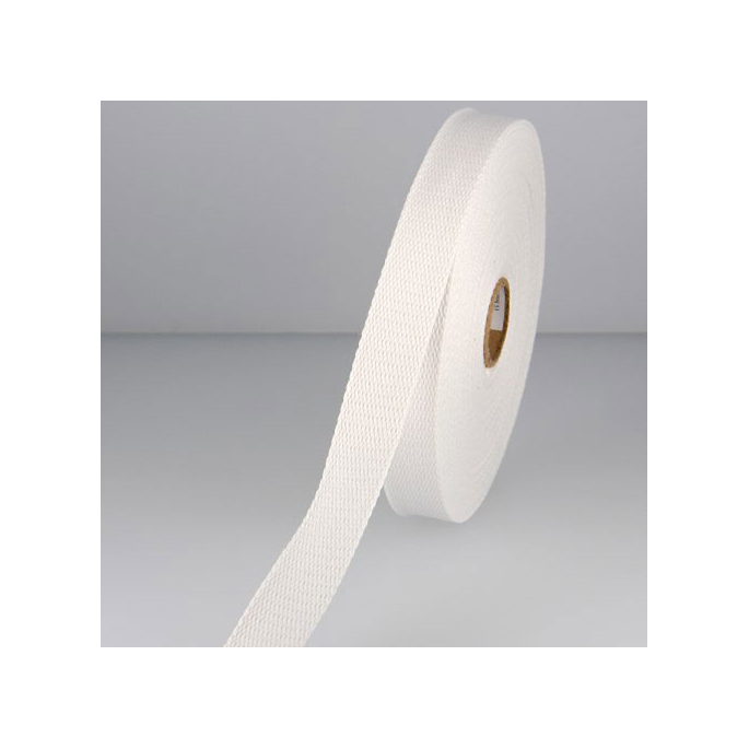 Cotton Webbing 30mm White (15m roll)