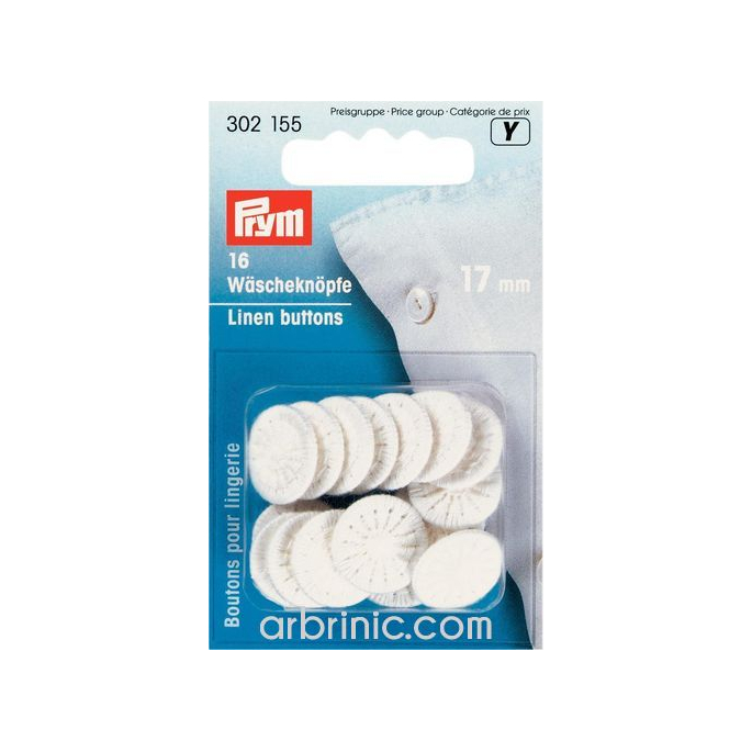 Linen Buttons twist 17mm - cotton covered (16 pieces)