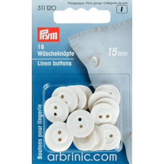 Linen Buttons 15mm - made of fiber (18 pieces)