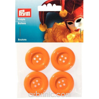 Boutons déguisement 35mm - Orange (4 boutons)