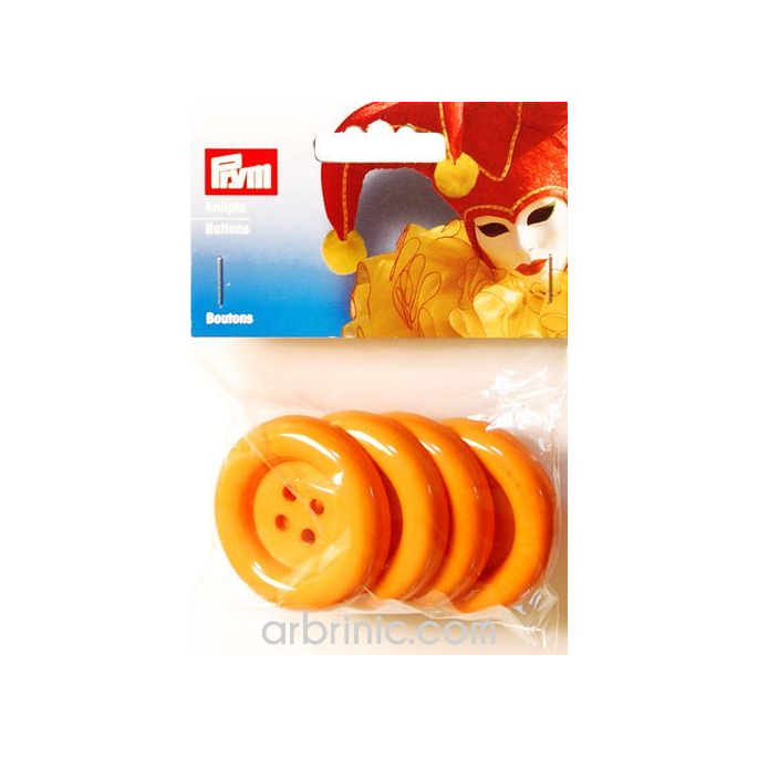 Plastic Buttons 50mm - Orange (4 pieces)