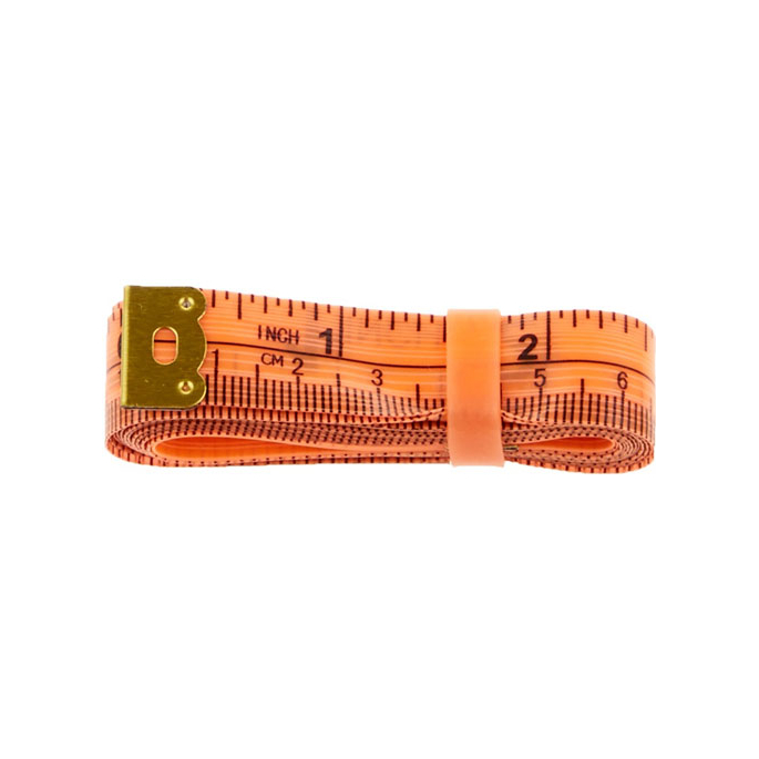 Fiberglass Tape Measure with silicon band 150cm ORANGE