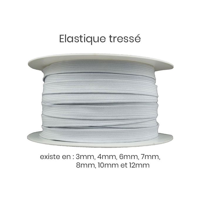 Braided Elastic White 6mm (50m roll)