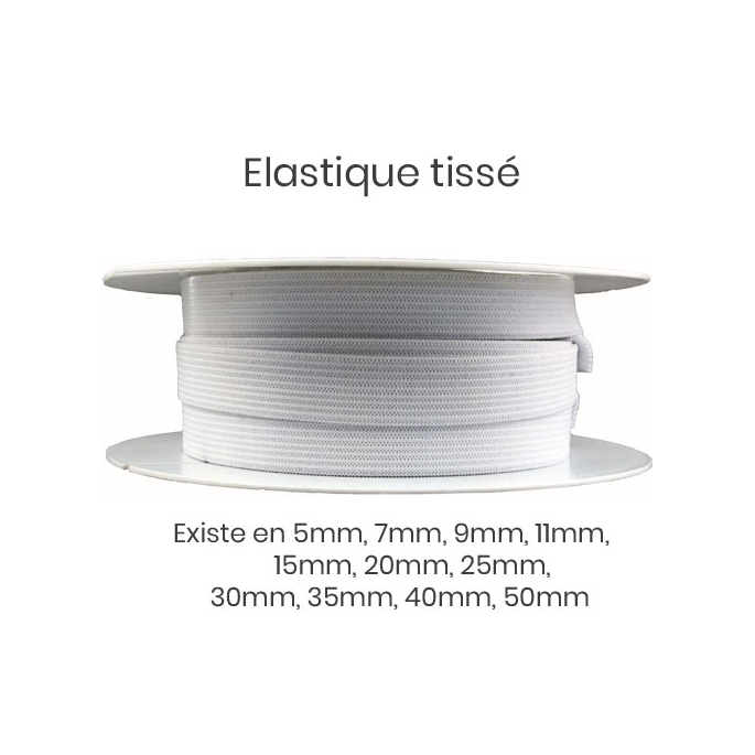 Woven Elastic White 40mm (25m roll)