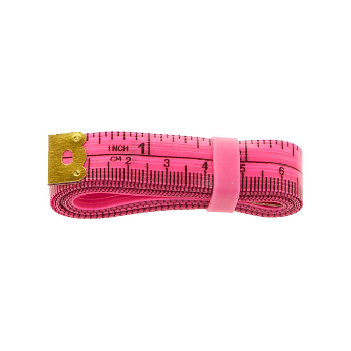 Fiberglass Tape Measure with silicon band 150cm PINK
