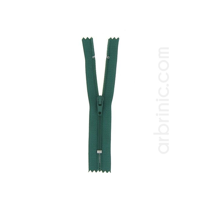 Fermeture fine nylon NS 10cm Vert Bouteille
