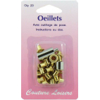 Eyelets 10mm Gold with tool (x20)