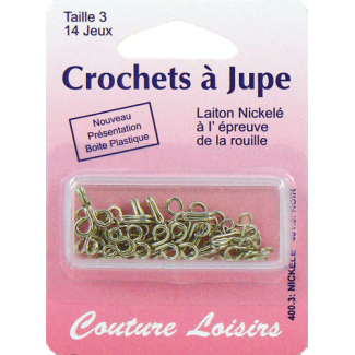 Crochets à jupe Taille 3 Couleur Nickel (14 jeux)