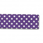 Single Fold Bias Dots White on Purple 20mm (25m roll)