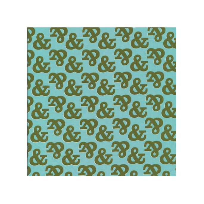 Coton Bio imprimé Typography Ampersand Cloud9 (par 10cm)