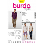 Burda Style 7525 Men Shirts Pattern