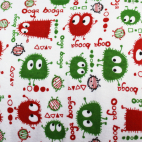 Cotton interlock Red and Green Ooga booga (by meter)