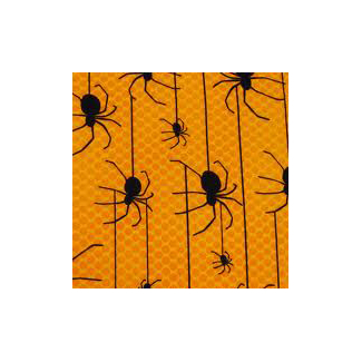Cotton woven Spiders on yellow Robert Kaufman (per 10cm)