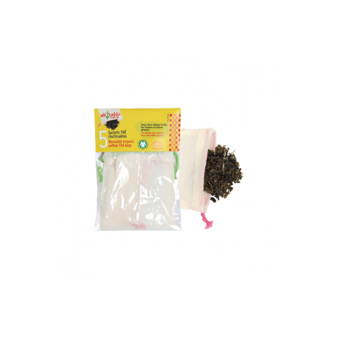 Organic cotton reusable tea bag