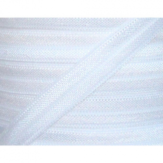 Shinny Fold Over Elastic 15mm White (by meter)