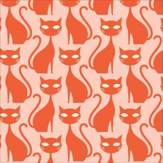 Velours Milleraies Coton Bio imprimé A Walk Remembered Orange Tabby Cat Cloud9