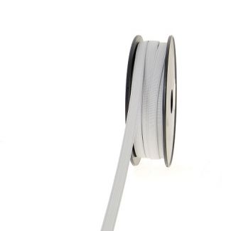 Elastique Côtelé 10mm Blanc (bobine 25m)