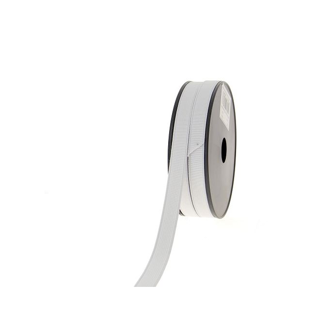 Ribbed Elastic White 15mm (by meter)