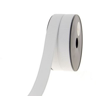 Ribbed Elastic White 25mm (by meter)