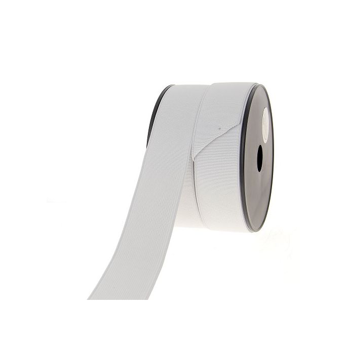 Ribbed Elastic White 40mm (25m roll)
