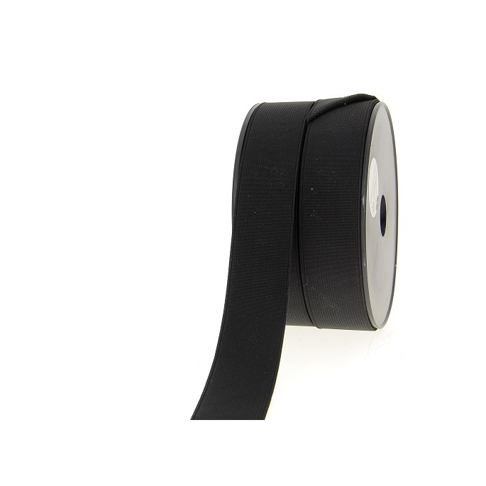 Ribbed Elastic Black 35mm (by meter)