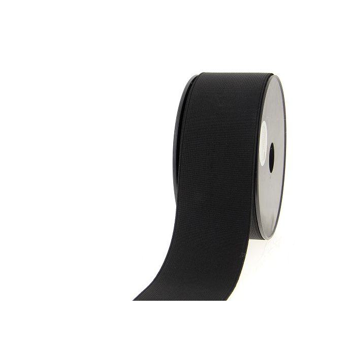 Ribbed Elastic Black 60mm (12.5m roll)