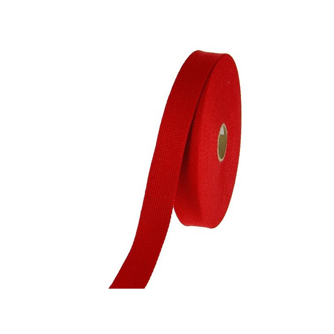 Cotton Webbing 30mm Red (15m roll)