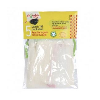 Organic Cotton Reusable Tea bag (5 bags)