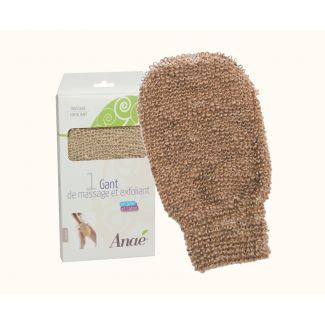 Gant de massage et exfoliant en jute et coton