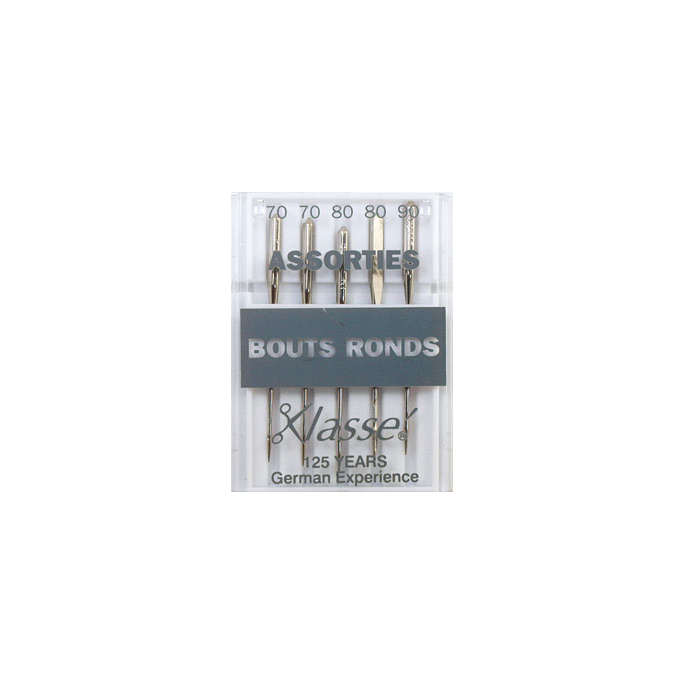 Machine needles Ball point - Assorted sizes 70-80-90 (x5)
